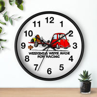 Vintage Karting "Weekends were made for racing" Wall Clock