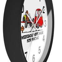 Vintage Karting "Weekends were made for racing" Wall Clock