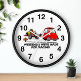 Vintage Karting "Weekends were made for racing" Wall Clock