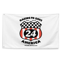 Racing to Save America '24 Shield Team MAGA Flag