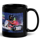 Kart Racing Tony Kart powered by Parilla Black Glossy Mug