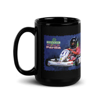 Kart Racing Tony Kart powered by Parilla Black Glossy Mug