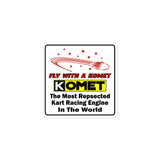 Vintage Karting "Fly with A Komet" Kart Racing Engines Bubble-free stickers