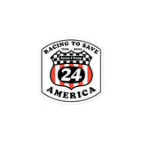 Racing to Save America Shield Team MAGA 24 Bubble-free stickers