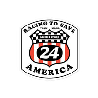 Racing to Save America Shield Team MAGA 24 Bubble-free stickers