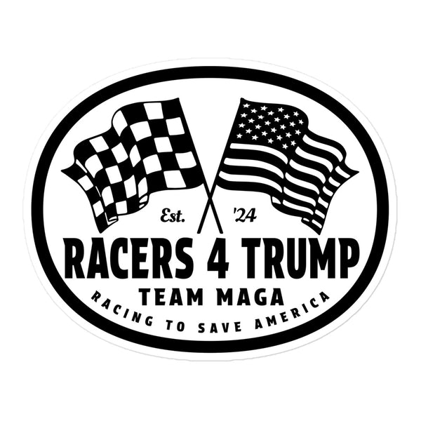 Racing to Save America Flags Team MAGA '24 Bubble-free stickers