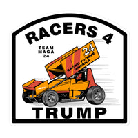 Racers 4 Trump Team MAGA 24 Dirt Sprint Car Bubble-free stickers