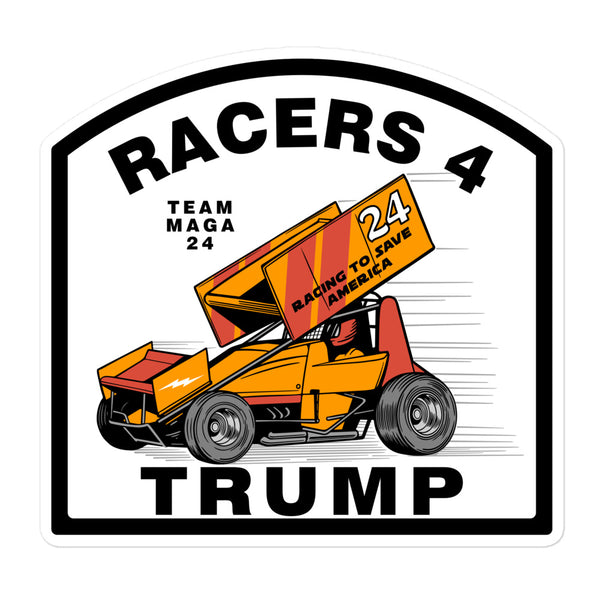 Racers 4 Trump Team MAGA 24 Dirt Sprint Car Bubble-free stickers