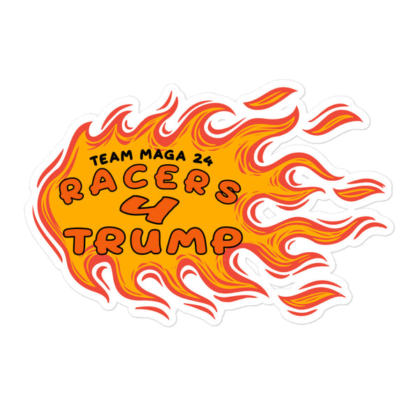 Racers 4 Trump Team MAGA 24 Flames Bubble-free stickers