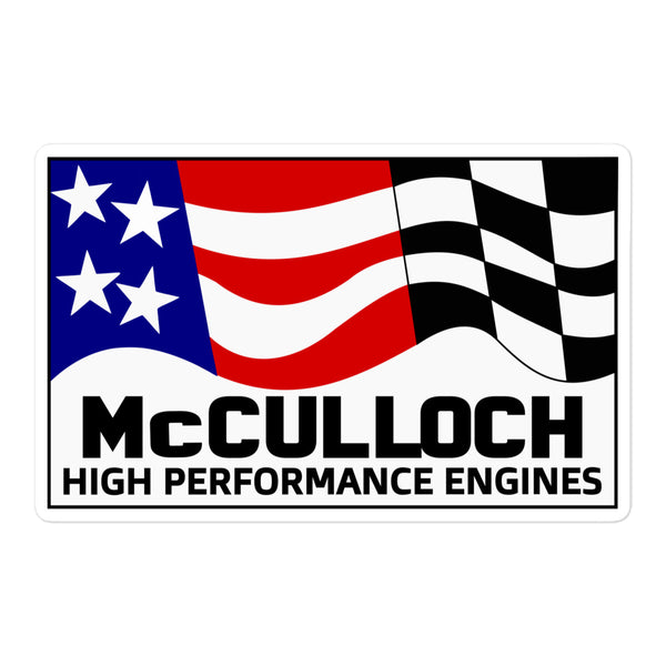 Vintage Karting McCulloch "High Performance Engines" Kart Racing Engines Bubble-free stickers