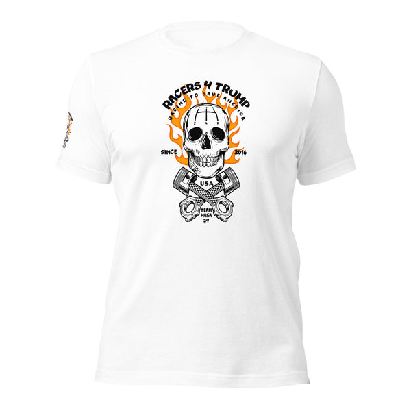 Racers 4 Trump Team MAGA 24 Flames & Skull Unisex T-shirt