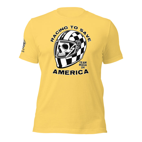 Racing to Save America Team MAGA 24 Skull Unisex t-shirt