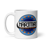 Vintage Karting Hartman "Race Like a Legend" Blue Stars White Glossy Mug