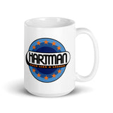 Vintage Karting Hartman "Race Like a Legend" Blue Stars White Glossy Mug